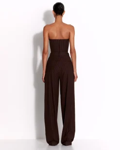 Alex Perry Tailored Trouser in Lurex Pinstripe