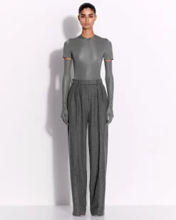 Alex Perry Tailored Trouser in Wool Pinstripe