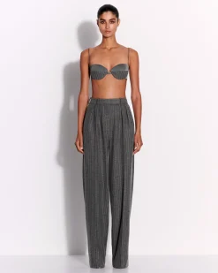 Alex Perry Tailored Trouser in Wool Pinstripe