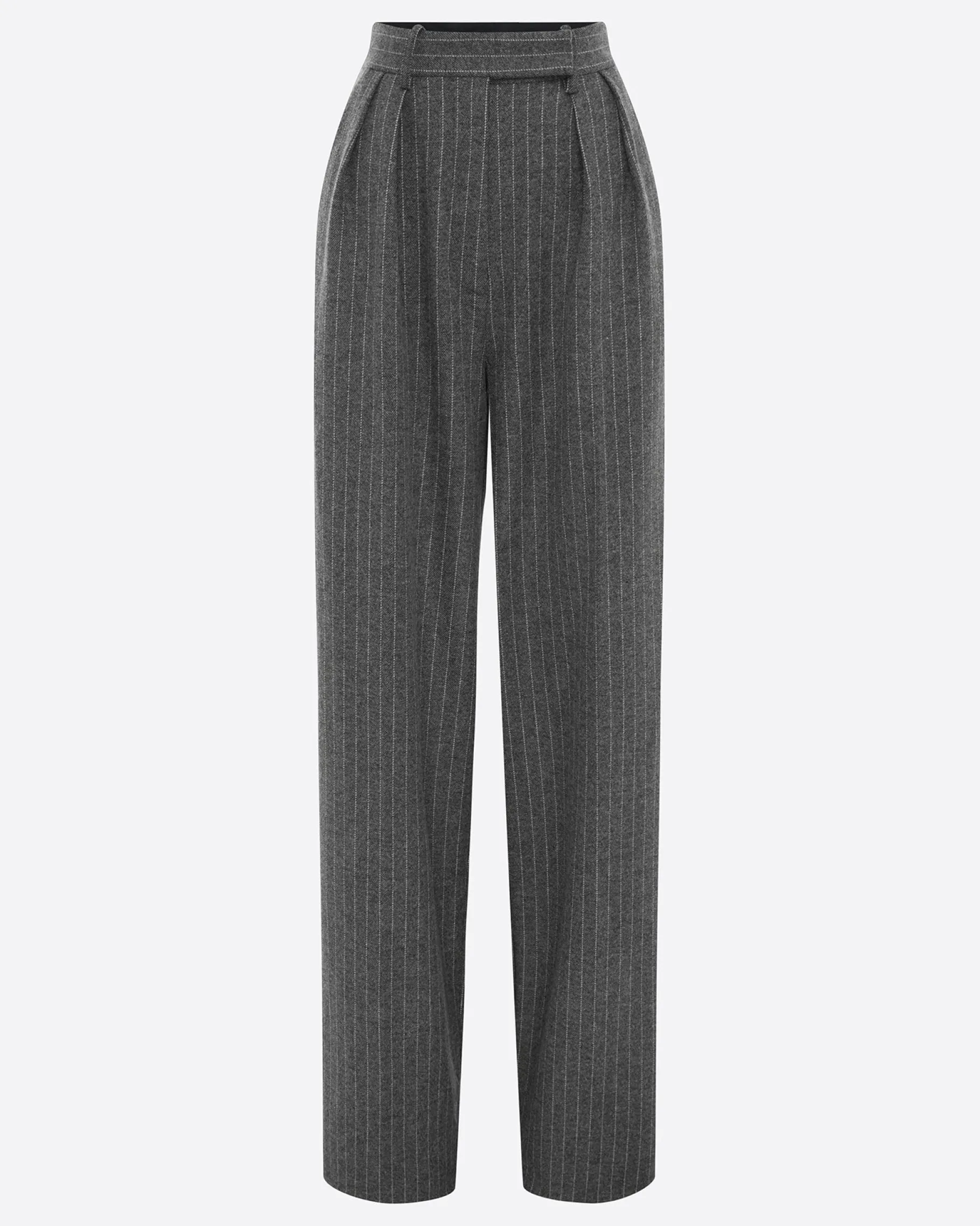 Alex Perry Tailored Trouser in Wool Pinstripe