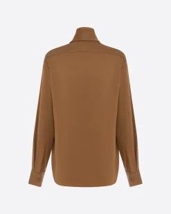 Alex Perry Tie Shirt in Satin Crepe